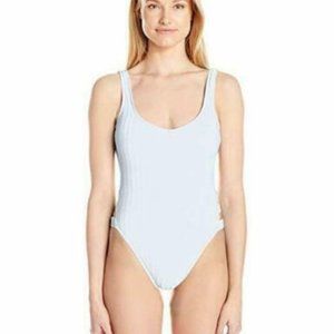 NWT Lucky Brand Cutout Sucker High Leg Tank 1-Piece Swimsuit  - White